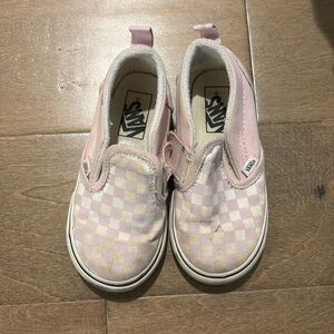 Toddler size 8 pink checked vans